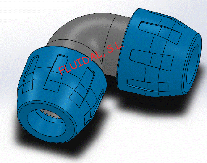 Codo a 90º Tecnopolímero ref. QLGO90PA