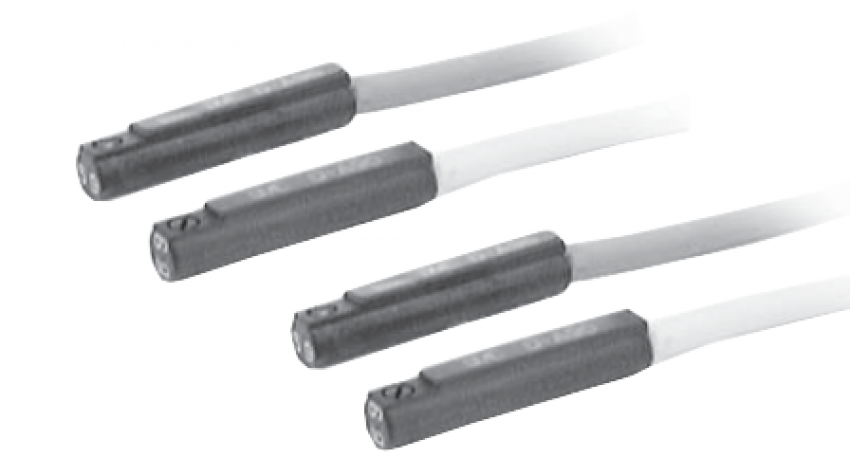 D-A90/A93/A96, Detector reed, montaje directo, Salida directa a cable, En línea