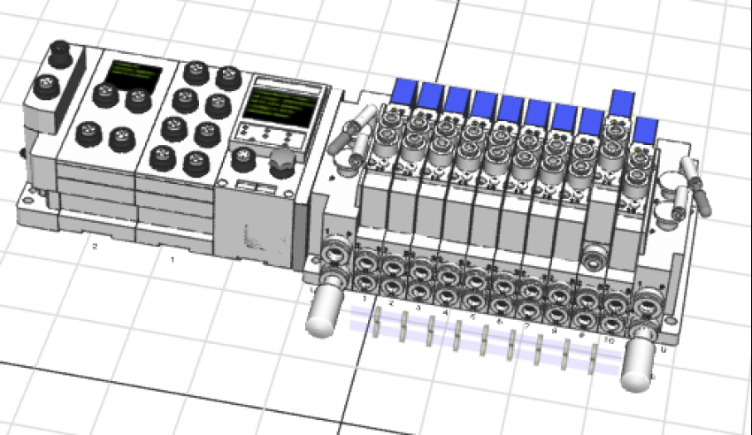 Configurador 3D para bloques de electroválvulas