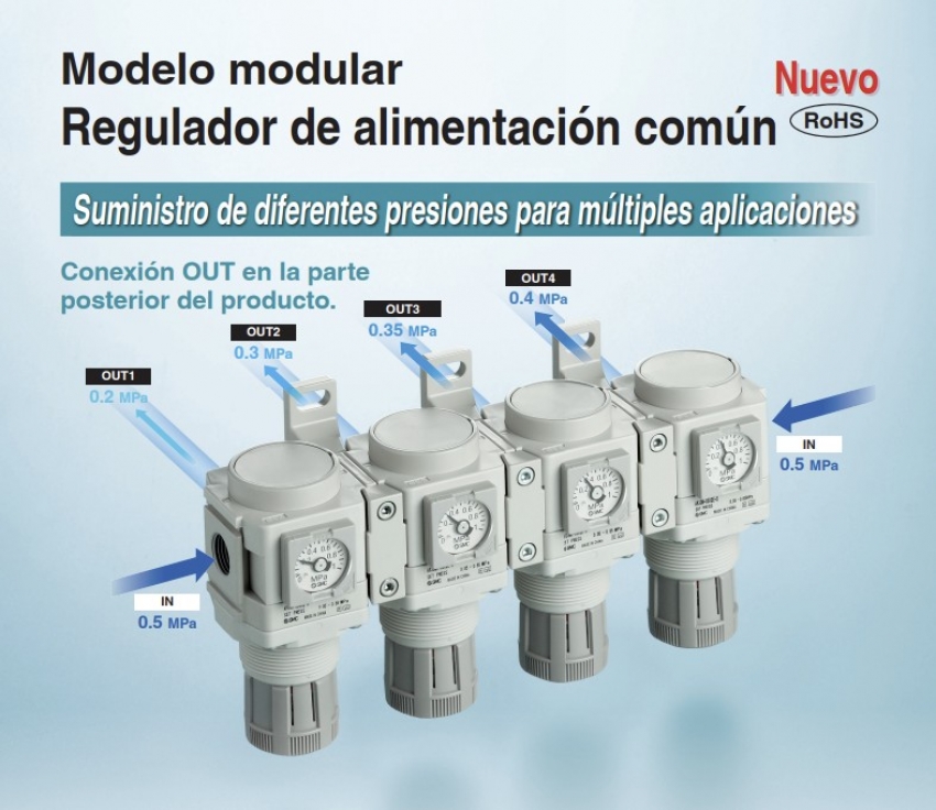 Regulador de alimentación común de estilo modular serie AR#M-D