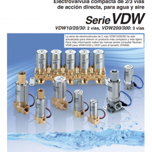 VDW200/300, Electroválvula de 3 vías para agua y aire