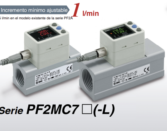 Flujostato digital, display de 3 colores y 3 campos de visualización - PF2MC7