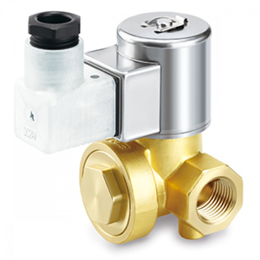 Electroválvula de 2 vías de mando asistido para gases a alta presión serie JSXH-X1