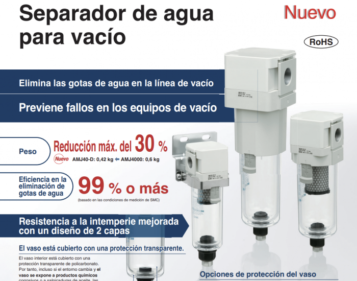 Separador de agua para vacío serie AMJ-D