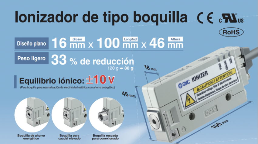 IZN10E, Ionizador, tipo Boquilla