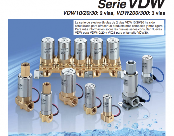 VDW200/300, Electroválvula de 3 vías para agua y aire