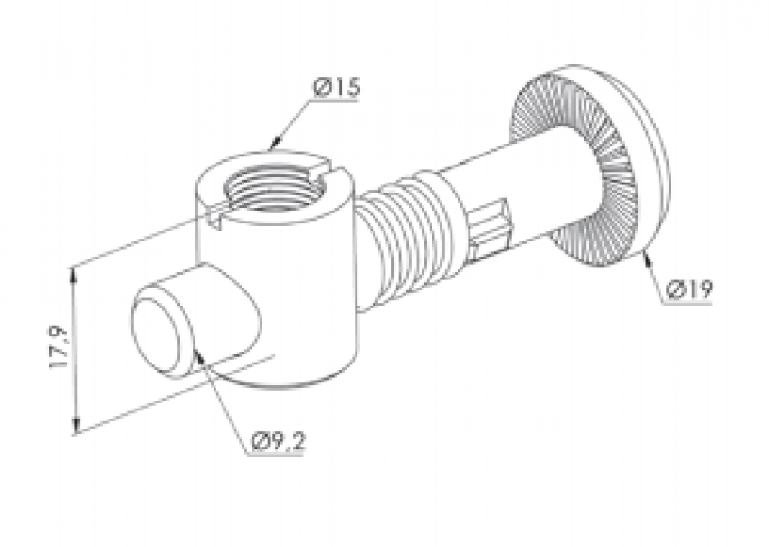 Conector Cabeza Redonda Tubo @28 Ref.53521