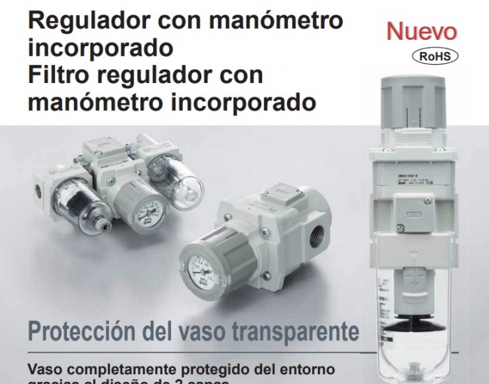 ARG20(K)~40(K)-B, Regulador con manómetro en mando de regulación