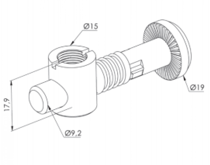 Conector Cabeza Redonda Tubo @28 Ref.53521