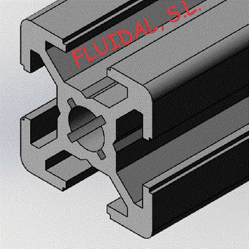 Perfil de Aluminio 20 x 20 Canal de 6         Ref. 5049 