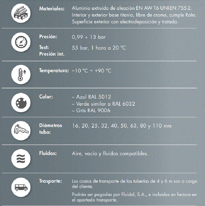 Tubo de Aluminio ref. QLTUAL 