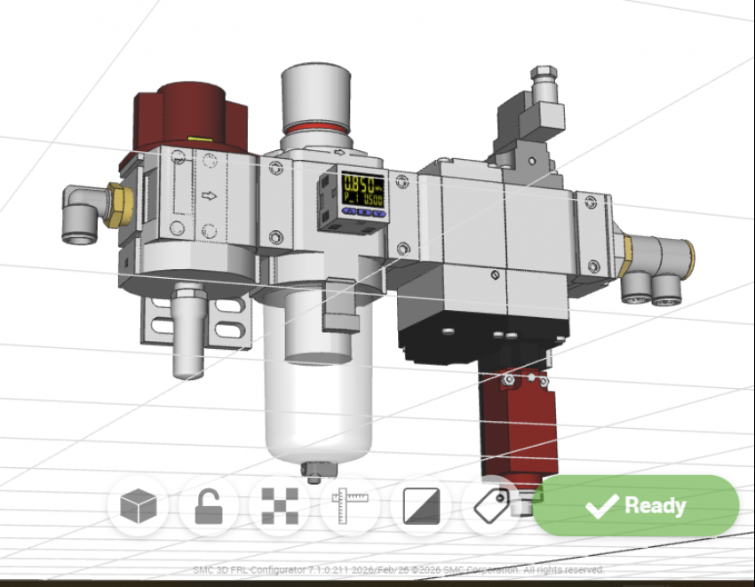 Configurador 3D para unidades de mantenimiento neumáticas