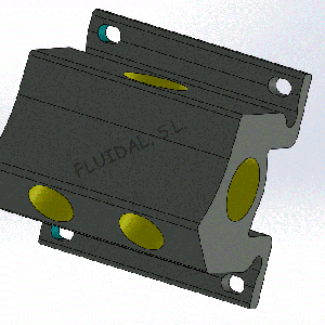 Colector en Aluminio 2 salidas  frontales + 2 laterales ref. DIRAPLAL